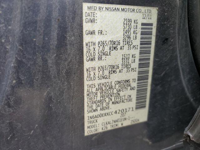 Photo 10 from auction – 2012 NISSAN FRONTIER with VIN 1N6AD0ERXCC420171