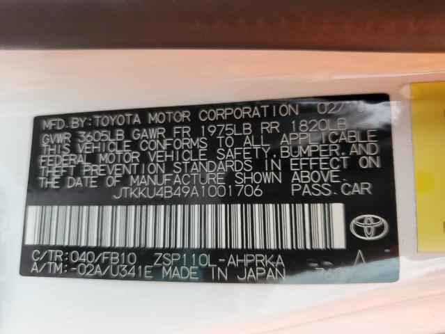 Photo 10 from auction – 2010 TOYOTA SCION XD with VIN JTKKU4B49A1001706