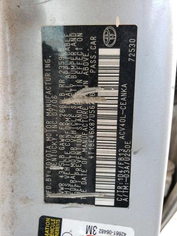 Photo 10 from auction – 2007 TOYOTA CAMRY CE with VIN 4T1BE46K87U567663