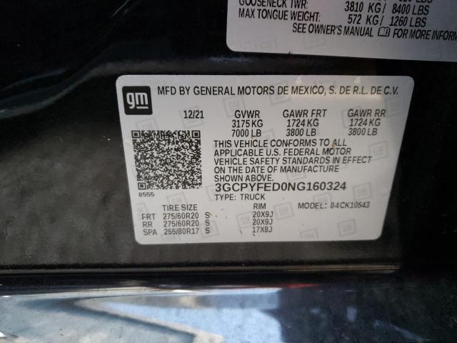 Photo 10 from auction – 2022 CHEVROLET SILVERADO with VIN 3GCPYFED0NG160324