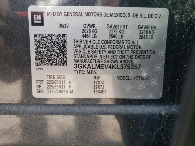 Photo 10 from auction – 2019 GMC TERRAIN SL with VIN 3GKALMEV4KL375357