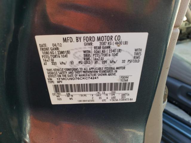 Photo 10 from auction – 2012 FORD ESCAPE XLT with VIN 1FMCU9D76CKC74241