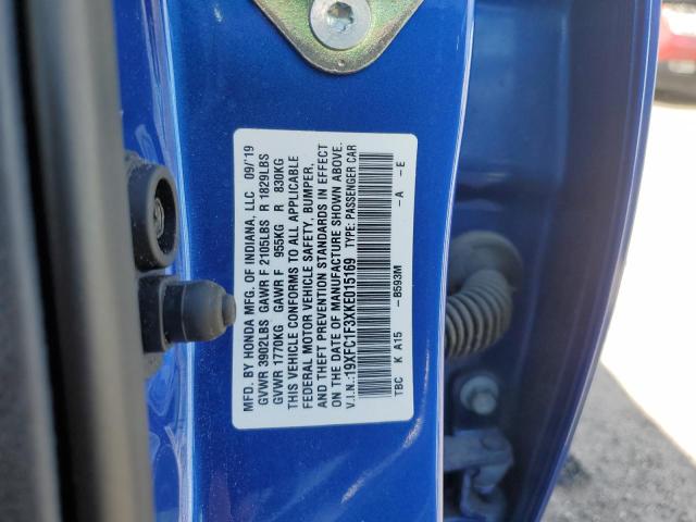 Photo 10 from auction – 2019 HONDA CIVIC EX with VIN 19XFC1F3XKE015169