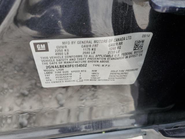 Photo 10 from auction – 2015 CHEVROLET EQUINOX LT with VIN 2GNALBEK8F6154562