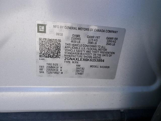 Photo 10 from auction – 2019 CHEVROLET EQUINOX LT with VIN 2GNAXLEX6K6153894