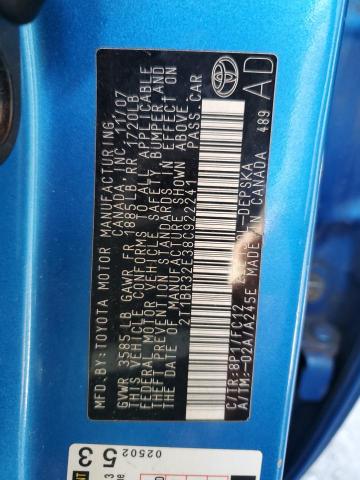 Zdjęcie 10 z aukcji – 2008 TOYOTA COROLLA CE z VIN 2T1BR32E38C922241