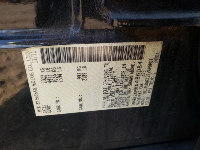 Photo 10 from auction – 2012 NISSAN ALTIMA SR with VIN 1N4BL2AP9CN486084