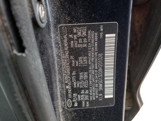 Photo 10 from auction – 2008 HYUNDAI SANTA FE G with VIN 5NMSG13D08H201028