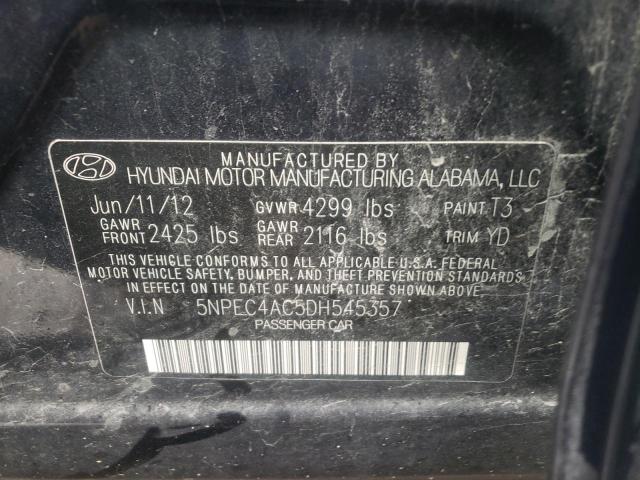 Photo 10 from auction – 2013 HYUNDAI SONATA SE with VIN 5NPEC4AC5DH545357