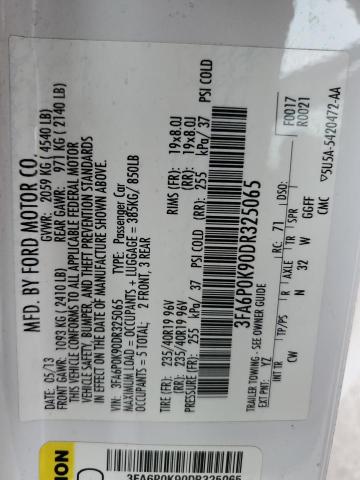 Photo 10 from auction – 2013 FORD FUSION TIT with VIN 3FA6P0K90DR325065