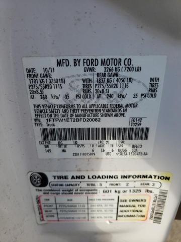 Photo 10 from auction – 2011 FORD F150 SUPER with VIN 1FTFW1ET2BFD20082