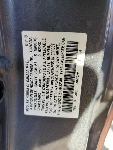 Photo 10 from auction – 2019 HONDA CIVIC SI with VIN 2HGFC3A59KH752048