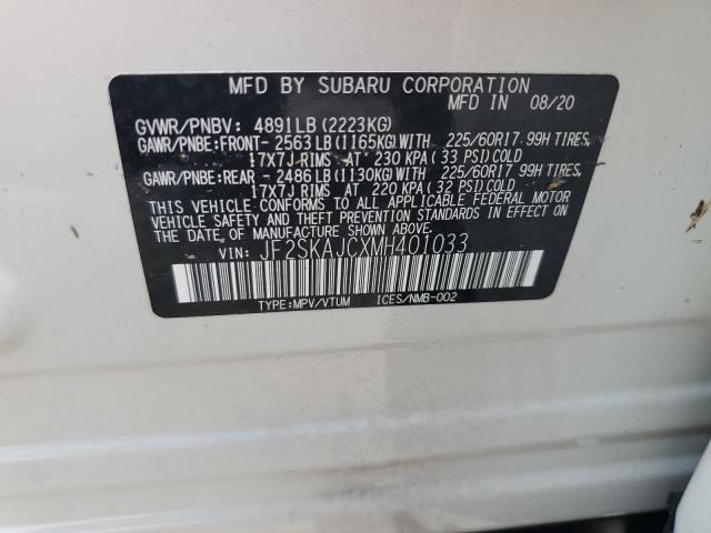 Photo 10 from auction – 2021 SUBARU FORESTER P with VIN JF2SKAJCXMH401033