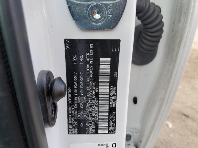 Photo 10 from auction – 2017 TOYOTA 4RUNNER SR with VIN JTEZU5JR4H5162472