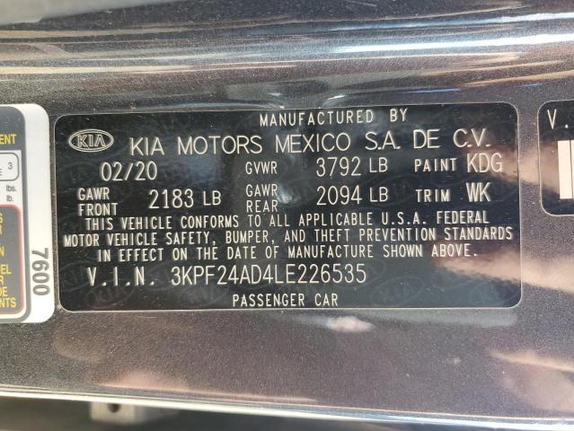 Photo 10 from auction – 2020 KIA FORTE FE with VIN 3KPF24AD4LE226535