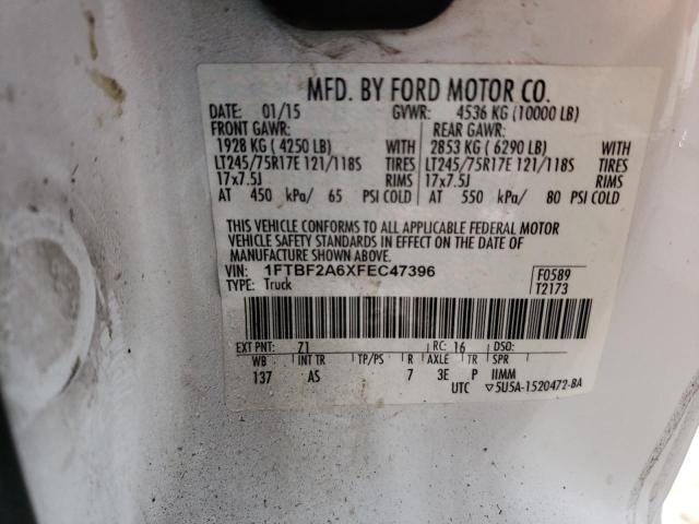 Photo 10 from auction – 2015 FORD F250 SUPER with VIN 1FTBF2A6XFEC47396