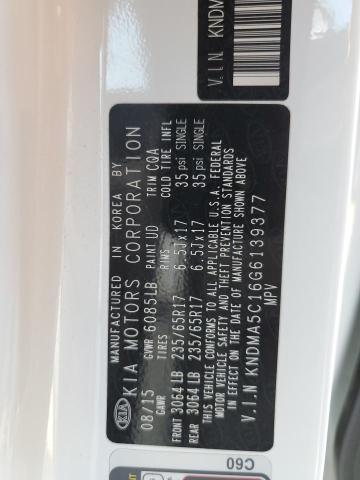 Photo 10 from auction – 2016 KIA SEDONA L with VIN KNDMA5C16G6139377