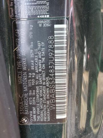 Photo 10 from auction – 2003 BMW 330 CI with VIN WBABS53483JU97888