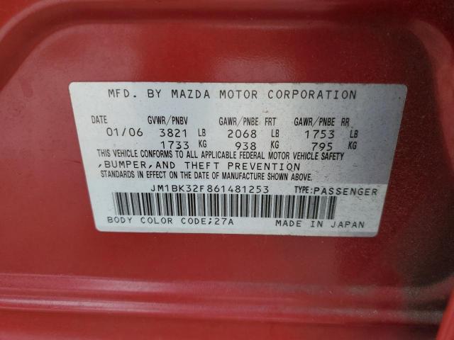 Photo 10 from auction – 2006 MAZDA 3 I with VIN JM1BK32F861481253