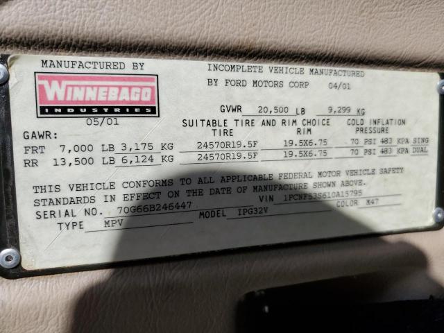 Photo 10 from auction – 2001 FORD F550 SUPER with VIN 1FCNF53S610A15795