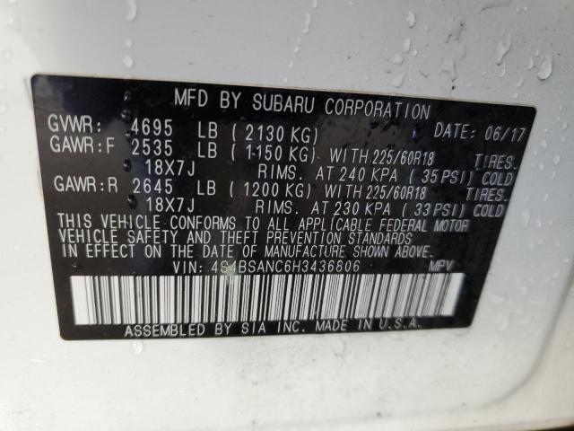 Photo 10 from auction – 2017 SUBARU OUTBACK 2. with VIN 4S4BSANC6H3436806