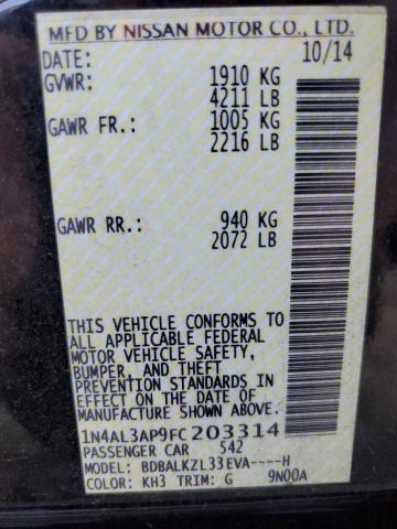 Photo 10 from auction – 2015 NISSAN ALTIMA 2.5 with VIN 1N4AL3AP9FC203314