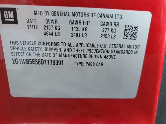 Photo 10 from auction – 2013 CHEVROLET IMPALA LT with VIN 2G1WB5E38D1178391