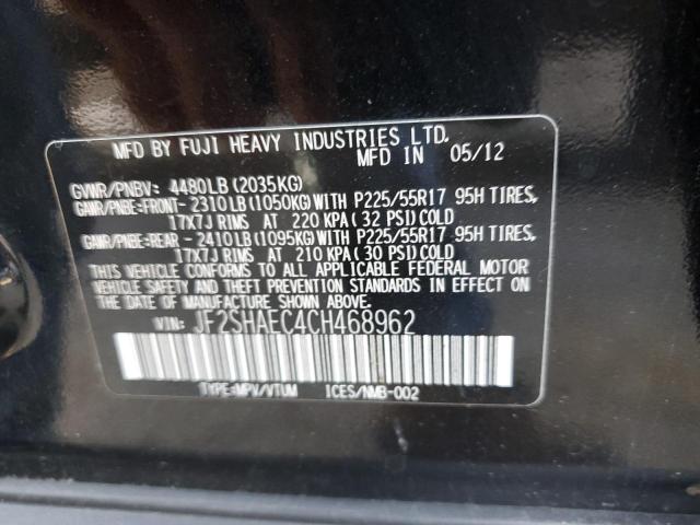 Photo 10 from auction – 2012 SUBARU FORESTER with VIN JF2SHAEC4CH468962