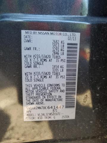Photo 10 from auction – 2013 NISSAN PATHFINDER with VIN 5N1AR2MN7DC641447