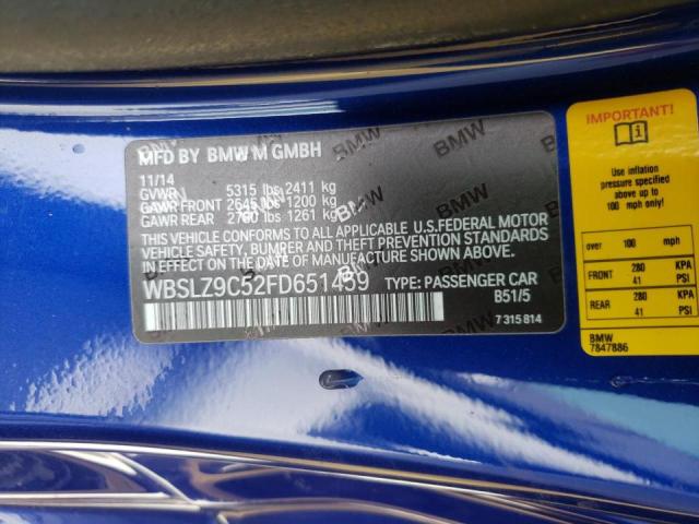 Photo 10 from auction – 2015 BMW M6 with VIN WBSLZ9C52FD651459