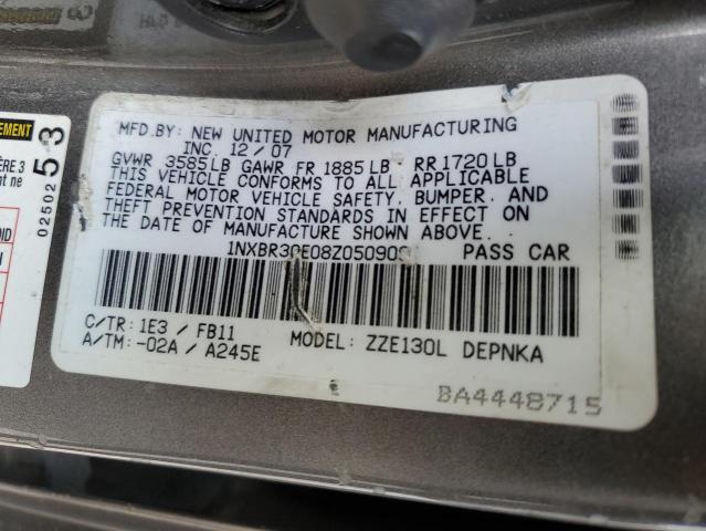 Photo 10 from auction – 2008 TOYOTA COROLLA CE with VIN 1NXBR30E08Z050909