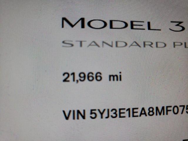 Photo 8 from auction – 2021 TESLA MODEL 3 with VIN 5YJ3E1EA8MF075784