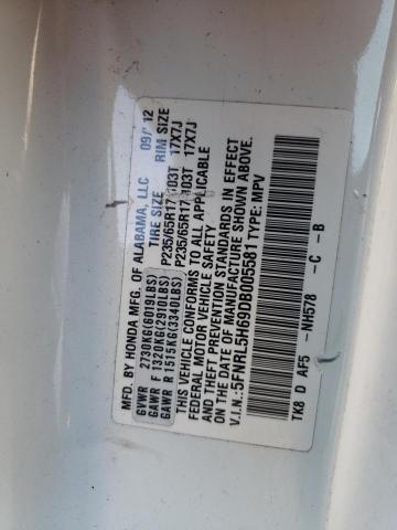 Photo 10 from auction – 2013 HONDA ODYSSEY EX with VIN 5FNRL5H69DB005581