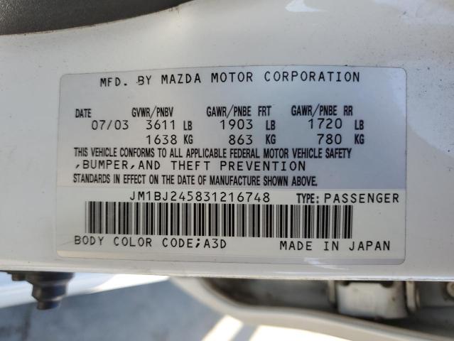 Photo 10 from auction – 2003 MAZDA PROTEGE PR with VIN JM1BJ245831216748