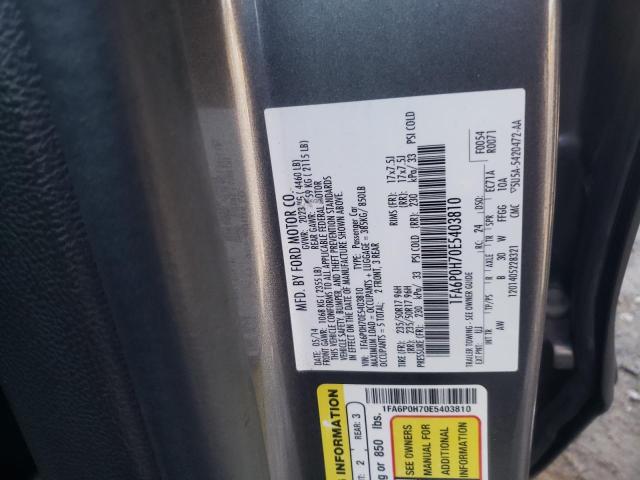 Photo 10 from auction – 2014 FORD FUSION SE with VIN 1FA6P0H70E5403810