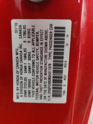 Photo 10 from auction – 2016 HONDA CIVIC LX with VIN 2HGFC4B08GH311978