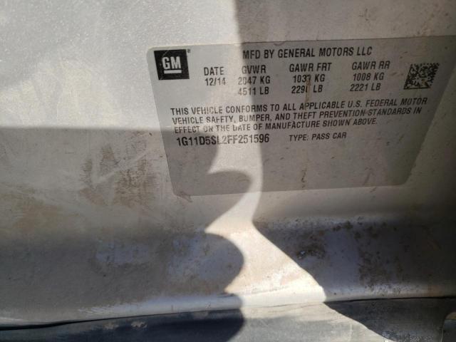 Photo 10 from auction – 2015 CHEVROLET MALIBU 2LT with VIN 1G11D5SL2FF251596