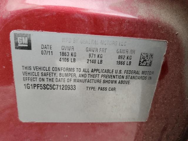 Photo 10 from auction – 2012 CHEVROLET CRUZE LT with VIN 1G1PF5SC5C7120933