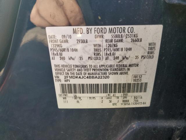 Photo 10 from auction – 2011 FORD EDGE SEL with VIN 2FMDK4JC4BBA22320