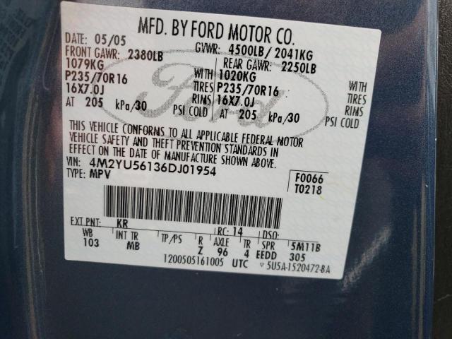 Photo 10 from auction – 2006 MERCURY MARINER with VIN 4M2YU56136DJ01954
