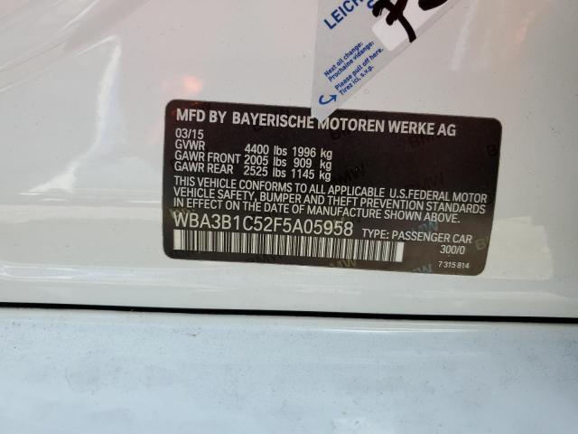 Photo 10 from auction – 2015 BMW 320 I with VIN WBA3B1C52F5A05958