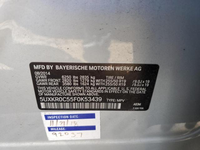 Photo 10 from auction – 2015 BMW X5 XDRIVE3 with VIN 5UXKR0C55F0K53439