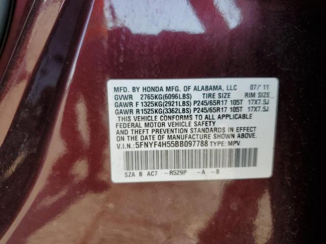 Photo 10 from auction – 2011 HONDA PILOT EXL with VIN 5FNYF4H55BB097788
