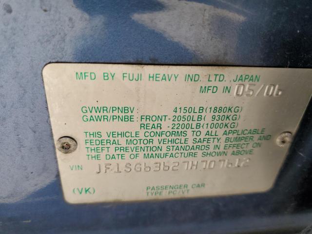 Photo 10 from auction – 2007 SUBARU FORESTER 2 with VIN JF1SG63627H707612