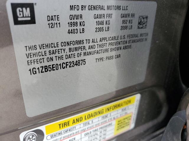 Photo 10 from auction – 2012 CHEVROLET MALIBU LS with VIN 1G1ZB5E01CF234875