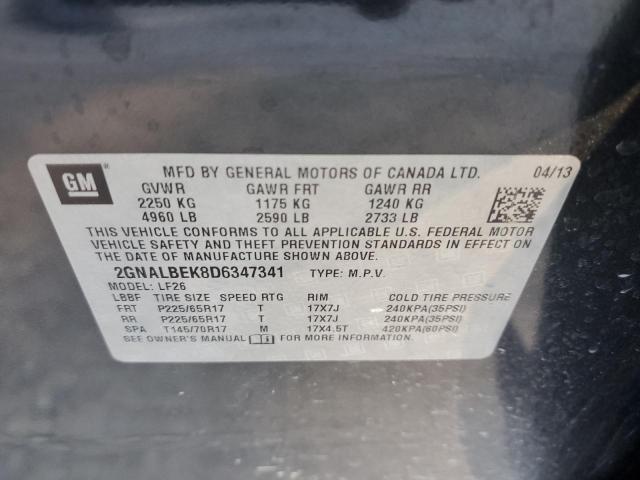 Photo 10 from auction – 2013 CHEVROLET EQUINOX LS with VIN 2GNALBEK8D6347341