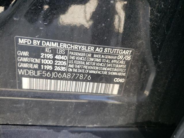 Photo 10 from auction – 2006 MERCEDES-BENZ E 350 with VIN WDBUF56J06A877876