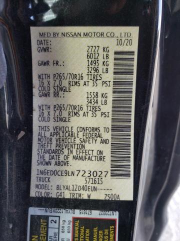 Photo 10 from auction – 2020 NISSAN FRONTIER S with VIN 1N6ED0CE9LN723027