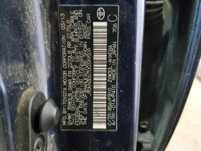 Photo 10 from auction – 2013 TOYOTA PRIUS with VIN JTDKN3DU7D0349509