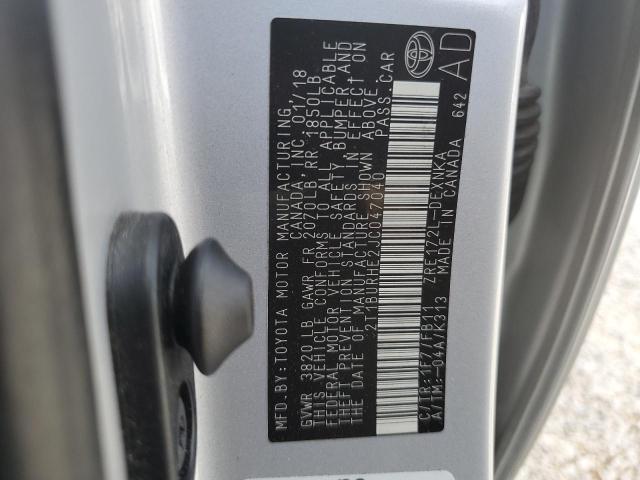 Photo 10 from auction – 2018 TOYOTA COROLLA L with VIN 2T1BURHE2JC047040